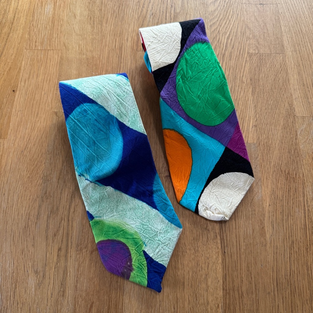 Jams World Vintage Colorful Abstract Ties Lot of Two